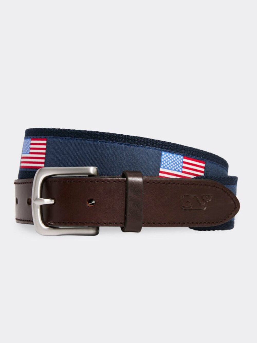 Vineyard Vines American Flags Canvas Club Belt 42